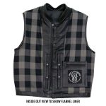 Hot Leathers VSM1059 Men’s Black Flannel Grey Conceal and Carry Leather Vest - Image 5