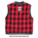 Hot Leathers VSM1060 Men’s Black Flannel Red Conceal and Carry Leather Vest - Image 4