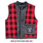 Hot Leathers VSM1060 Men’s Black Flannel Red Conceal and Carry Leather Vest - Image 5