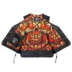 Hot Leathers VSM1061 Men’s Black ‘Skulls Make Skulls’ Conceal and Carry Side Lace Leather Vest - Image 2