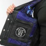 Hot Leathers VSM1062 Men’s Black Lone Wolf Conceal and Carry Side Lace Leather Vest - Image 9