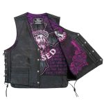 Hot Leathers VSM1063 Men’s Black ‘Blessed’ Conceal and Carry Side Lace Leather Vest