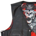 Hot Leathers VSM1064 Men’s Black ‘Viking Warrior’ Conceal and Carry Side Lace Leather Vest - Image 3