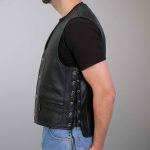 Hot Leathers VSM1064 Men’s Black ‘Viking Warrior’ Conceal and Carry Side Lace Leather Vest - Image 6