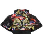 Hot Leathers VSM1065 Men’s Black Wooded Eagle Conceal and Carry Side Lace Leather Vest - Image 4