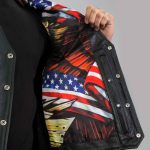 Hot Leathers VSM1065 Men’s Black Wooded Eagle Conceal and Carry Side Lace Leather Vest - Image 8