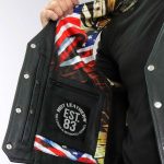 Hot Leathers VSM1065 Men’s Black Wooded Eagle Conceal and Carry Side Lace Leather Vest - Image 9