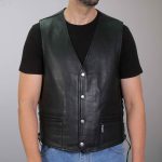 Hot Leathers VSM1066 Men’s Black V-Twin Eagle Conceal and Carry Side Lace Leather Vest - Image 5