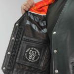 Hot Leathers VSM1066 Men’s Black V-Twin Eagle Conceal and Carry Side Lace Leather Vest - Image 9