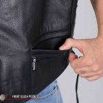 Hot Leathers VSM1066 Men’s Black V-Twin Eagle Conceal and Carry Side Lace Leather Vest - Image 11