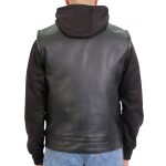 Hot Leathers VSM1202 Men’s Black ‘2-in-1’ Conceal and Carry Leather Vest with Hoodie - Image 2