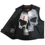 Hot Leathers VSM2001 Men’s Black ‘Jumbo Skull’ Conceal and Carry Leather Vest - Image 5
