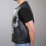 Hot Leathers VSM2001 Men’s Black ‘Jumbo Skull’ Conceal and Carry Leather Vest - Image 2