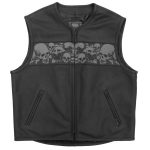 Hot Leathers VSM2003 Men’s Black ‘Ancient Skulls’ Conceal and Carry Leather Vest - Image 8