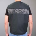 Hot Leathers VSM2003 Men’s Black ‘Ancient Skulls’ Conceal and Carry Leather Vest - Image 4