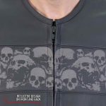 Hot Leathers VSM2003 Men’s Black ‘Ancient Skulls’ Conceal and Carry Leather Vest - Image 6