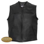 Hot Leathers VSM5001 USA Made Men’s Black Premium Steerhide Leather Club Style Vest - Image 16