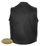 Hot Leathers VSM5001 USA Made Men’s Black Premium Steerhide Leather Club Style Vest - Image 2