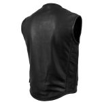 Hot Leathers VSM5001 USA Made Men’s ‘Steerhide’ Black Premium Leather Club Style Vest - Image 9