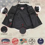 Hot Leathers VSM5001 USA Made Men’s ‘Steerhide’ Black Premium Leather Club Style Vest - Image 5