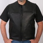 Hot Leathers VSM5001 USA Made Men’s Black Premium Steerhide Leather Club Style Vest - Image 4