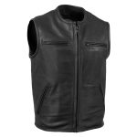 Hot Leathers VSM5001 USA Made Men’s ‘Steerhide’ Black Premium Leather Club Style Vest