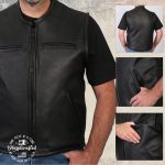 Hot Leathers VSM5001 USA Made Men’s ‘Steerhide’ Black Premium Leather Club Style Vest - Image 6