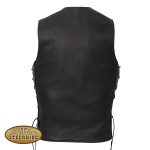 Hot Leathers VSM5003 USA Made Men’s Black Extra Long Back Premium Steerhide Leather Vest - Image 2