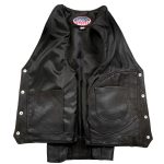 Hot Leathers VSM5003 USA Made Men’s Black Extra Long Back Premium Steerhide Leather Vest - Image 7