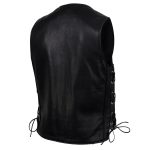 Hot Leathers VSM5003 USA Made Men’s ‘Gaucho’ Black Extra Long Back Premium Steerhide Leather Vest - Image 9