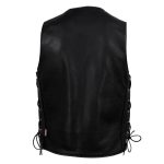 Milwaukee Leather USA MADE MLVSM5003 Men’s Black Gaucho Extra Long Back Premium Steerhide Motorcycle Leather Vest - Image 7
