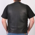 Hot Leathers VSM5003 USA Made Men’s Black Extra Long Back Premium Steerhide Leather Vest - Image 4