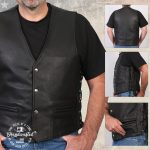 Hot Leathers VSM5003 USA Made Men’s ‘Gaucho’ Black Extra Long Back Premium Steerhide Leather Vest - Image 6