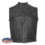 Hot Leathers VSM5004 Men’s USA Made Covered Zipper Premium Leather Vest - Image 10
