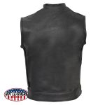 Hot Leathers VSM5004 Men’s USA Made Covered Zipper Premium Leather Vest - Image 2