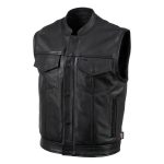 Hot Leathers VSM5004 USA Made Men’s ‘Chaos’ Black Premium Dual Closure Leather Vest - Image 10