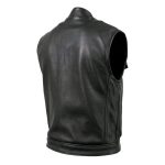 Hot Leathers VSM5004 USA Made Men’s ‘Chaos’ Black Premium Dual Closure Leather Vest - Image 11