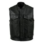 Hot Leathers VSM5004 USA Made Men’s ‘Chaos’ Black Premium Dual Closure Leather Vest - Image 9