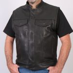 Hot Leathers VSM5004 Men’s USA Made Covered Zipper Premium Leather Vest - Image 3