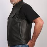 Hot Leathers VSM5004 Men’s USA Made Covered Zipper Premium Leather Vest - Image 8