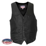 Hot Leathers VSM5006 USA Made Men’s Black Classic Premium Leather Vest - Image 11