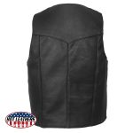 Hot Leathers VSM5006 USA Made Men’s Black Classic Premium Leather Vest - Image 2
