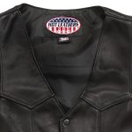 Hot Leathers VSM5006 USA Made Men’s Black Classic Premium Leather Vest - Image 9