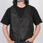 Hot Leathers VSM5006 USA Made Men’s Black Classic Premium Leather Vest - Image 3
