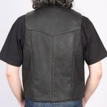 Hot Leathers VSM5006 USA Made Men’s Black Classic Premium Leather Vest - Image 4