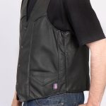 Hot Leathers VSM5006 USA Made Men’s Black Classic Premium Leather Vest - Image 7