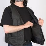 Hot Leathers VSM5006 USA Made Men’s Black Classic Premium Leather Vest - Image 6
