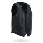 Hot Leathers VSM5008 USA Made Men’s Black Western Style Side Lace Premium Leather Biker Vest - Image 5