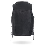 Hot Leathers VSM5008 USA Made Men’s Black Western Style Side Lace Premium Leather Biker Vest - Image 9