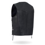 Hot Leathers VSM5008 USA Made Men’s Black Western Style Side Lace Premium Leather Biker Vest - Image 2
